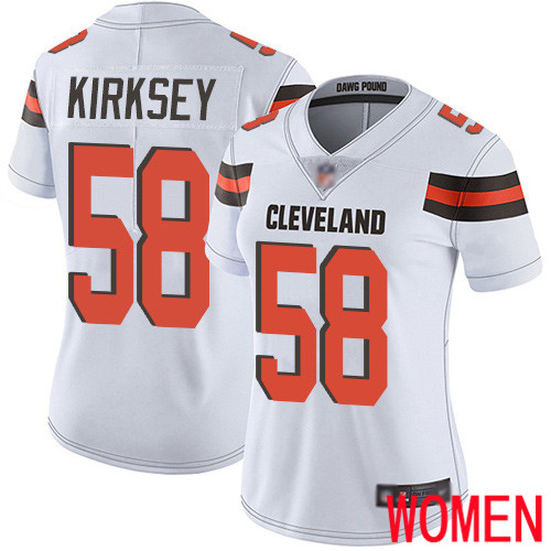 Cleveland Browns Christian Kirksey Women White Limited Jersey #58 NFL Football Road Vapor Untouchable